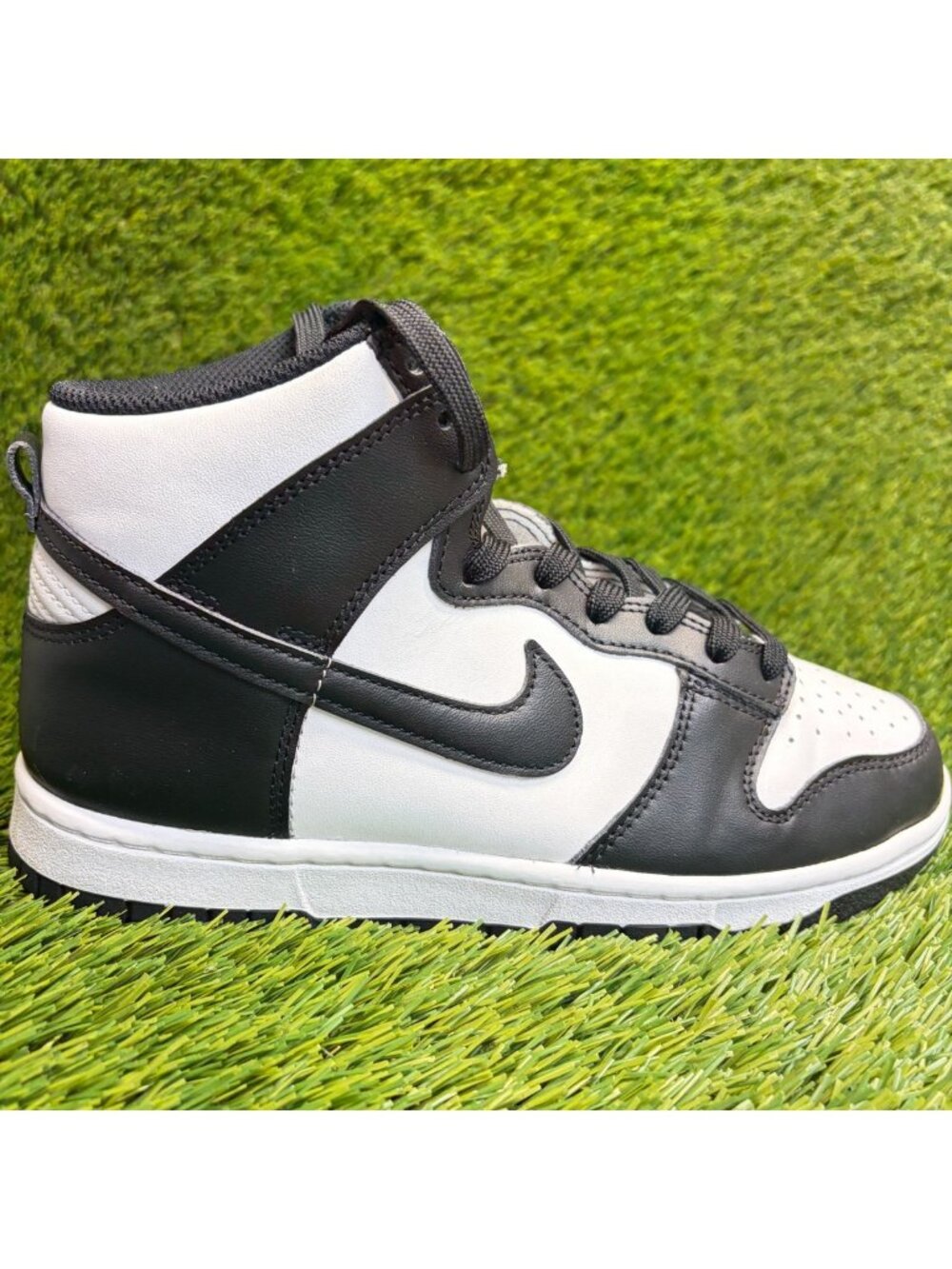 Nike Dunk High Womens Size 8 White Black Athletic Walking Leather Shoes Sneakers